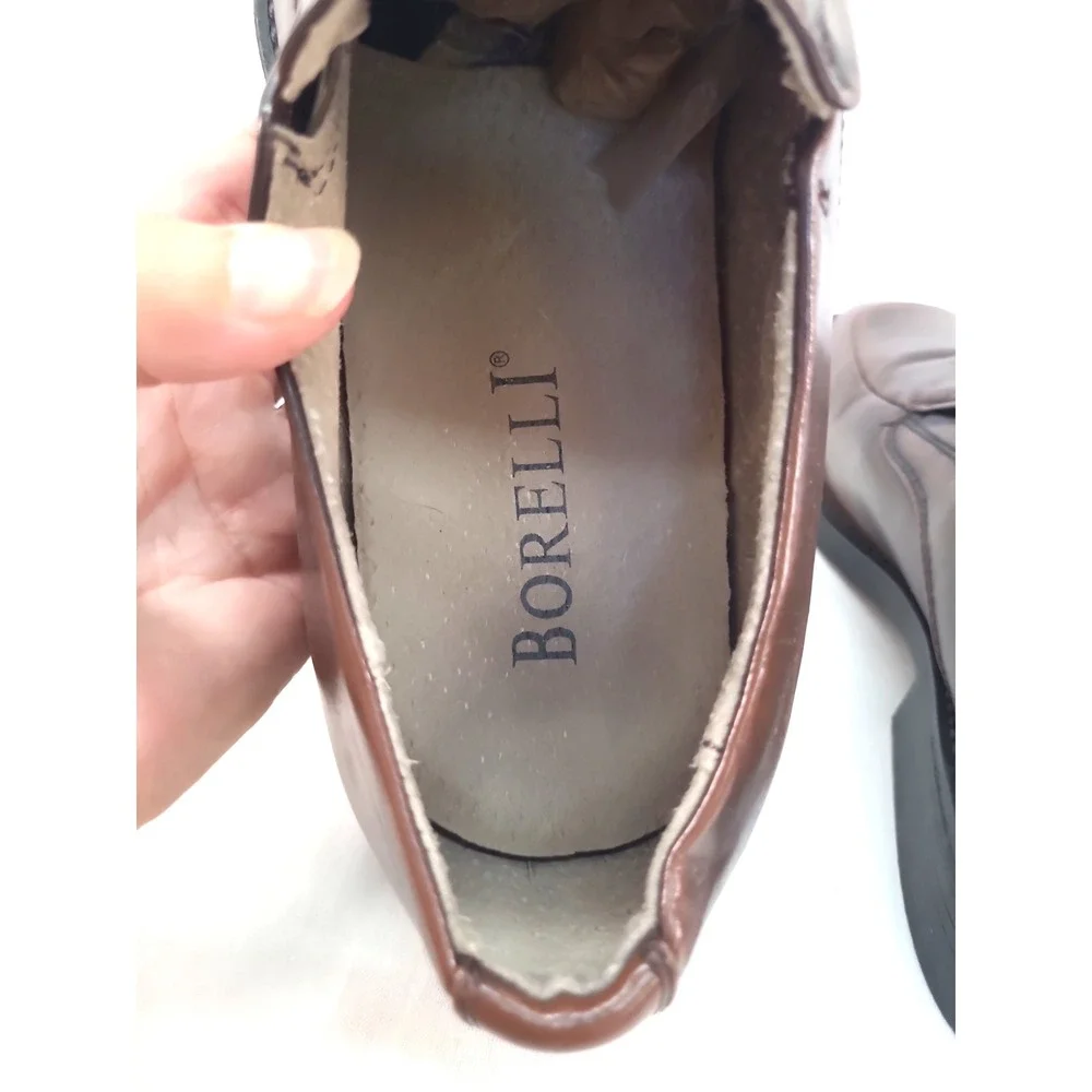 Borelli Matthew Mens Loafers Brown Leather Sz 11.5